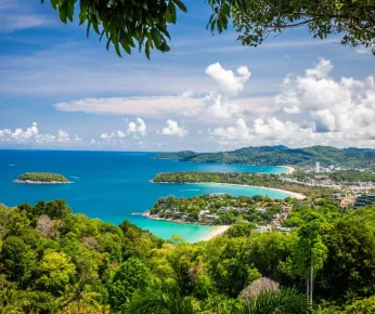 Aerial view of Karon beach in Phuket