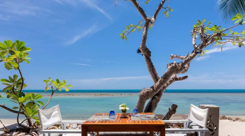 Oceanfront dining at Centara Villas Samui